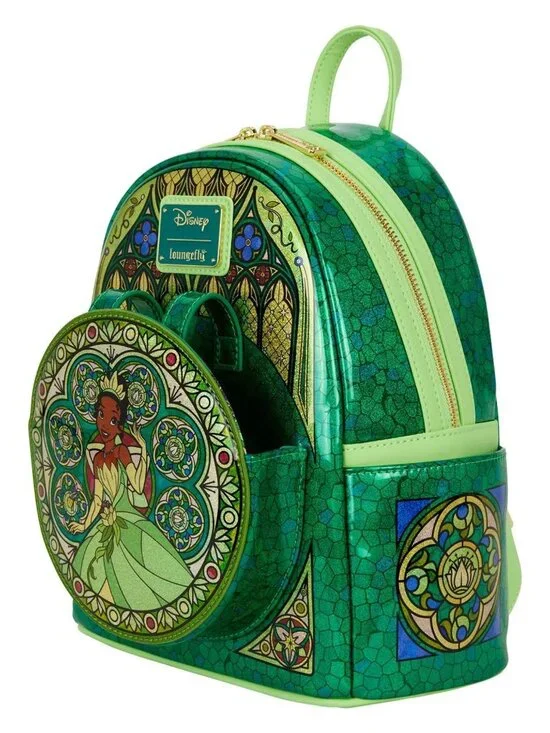 Loungefly Disney Princess Stained Glass Collection Tiana Mini Backpack NWT - Picture 2 of 5